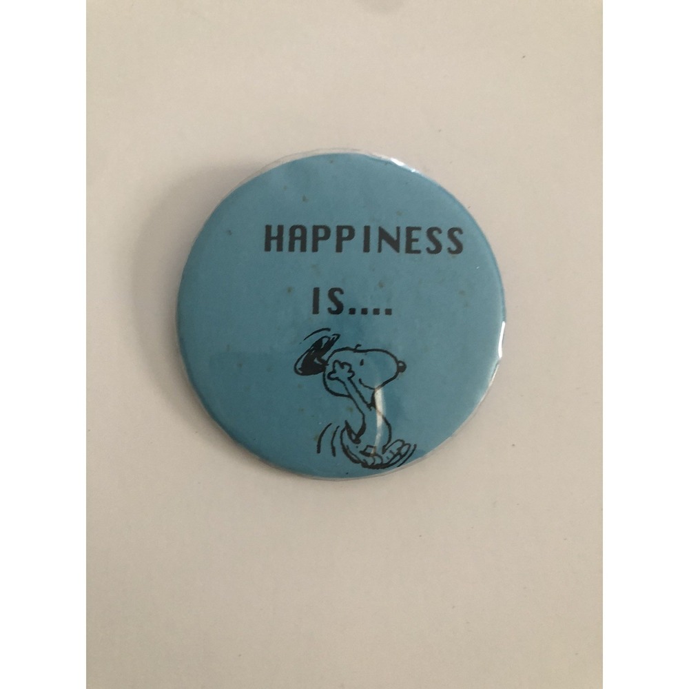 Snoopy‎ Blue Vintage Pin Metal Happiness Is